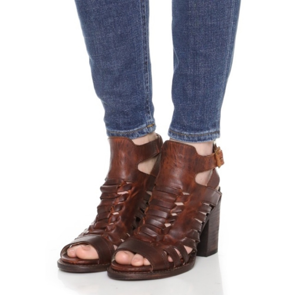 Freebird Bongo Strappy Open Toe Heeled Booties